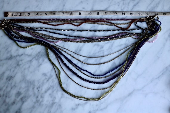 Dramatic statement multi-strand beaded necklace - image 3