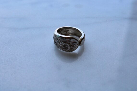 Upcycled silver-plate flatware ring - image 4