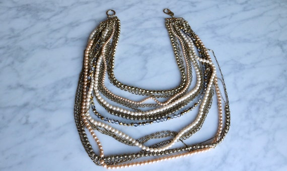 Dramatic Statement multi-strand necklace Sequin b… - image 5