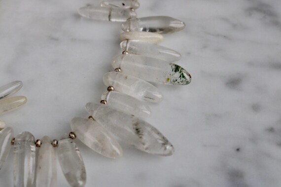 Natural Drilled Rock Crystal necklace with sterli… - image 10