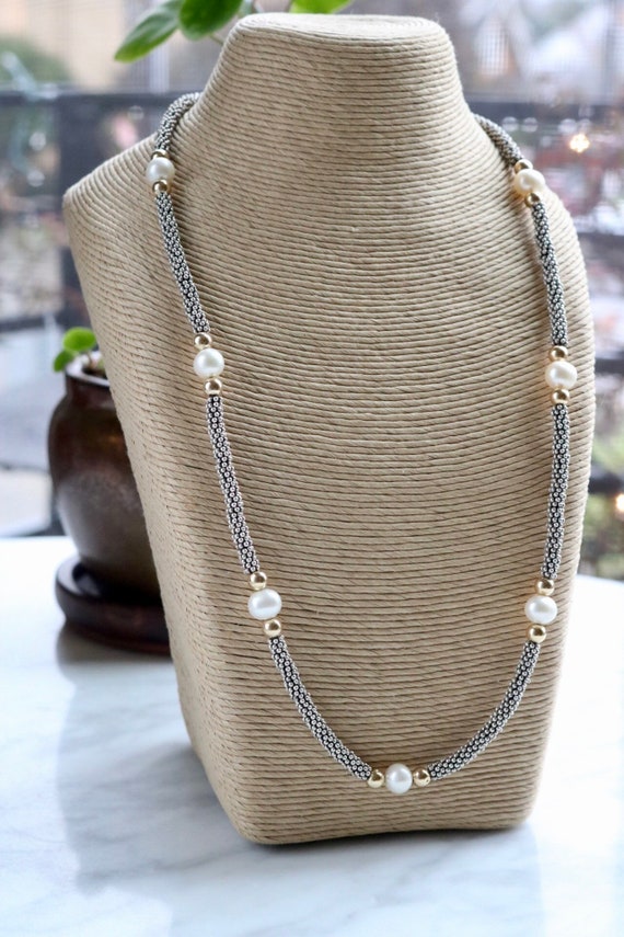 Timeless natural pearl, sterling silver, and gold… - image 8