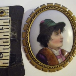Large Antique Victorian Portrait pin