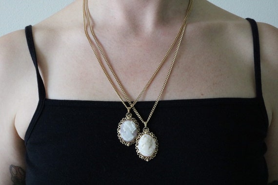 Hobé vintage pair of cameo necklaces new with tags - image 2