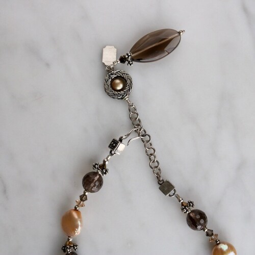 Shops Tres Jolie Rare Large cut Desert Jasper and smokey quartz choker necklace