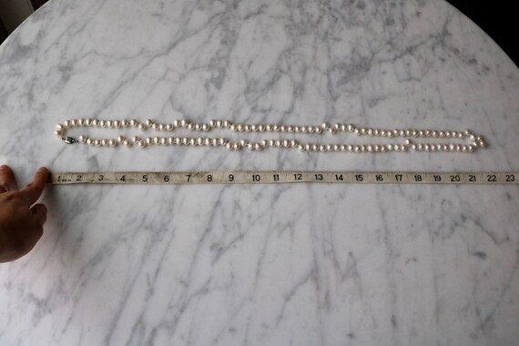 Long Irregular Pearl Necklace: Sterling Silver Cl… - image 10