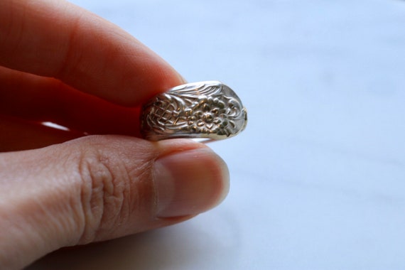 Upcycled silver-plate flatware ring - image 2