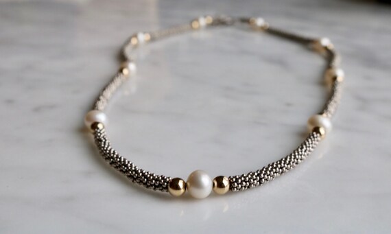 Timeless natural pearl, sterling silver, and gold… - image 6