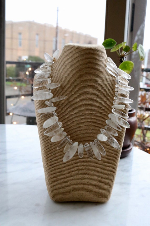 Natural Drilled Rock Crystal necklace with sterli… - image 9