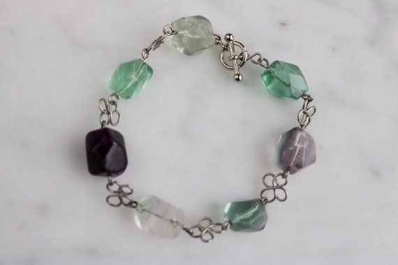 Biomorphic multicolored fluorite bracelet - image 3