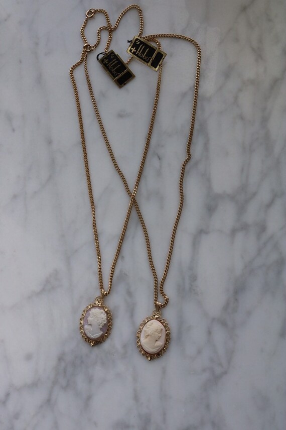 Hobé vintage pair of cameo necklaces new with tags - image 7