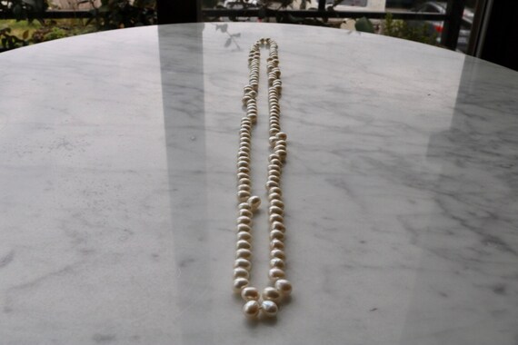 Long Irregular Pearl Necklace: Sterling Silver Cl… - image 6