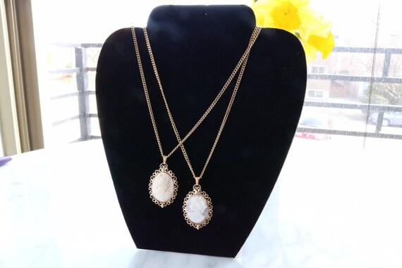 Hobé vintage pair of cameo necklaces new with tags - image 8