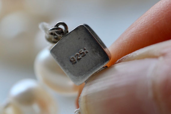 Long Irregular Pearl Necklace: Sterling Silver Cl… - image 9