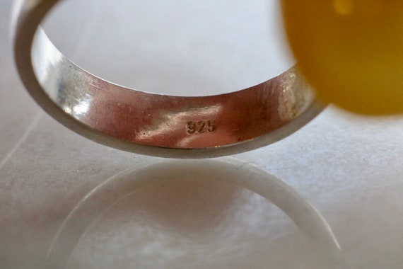 Butterscotch Baltic amber statement ring set in s… - image 6