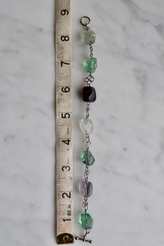 Biomorphic multicolored fluorite bracelet - image 2