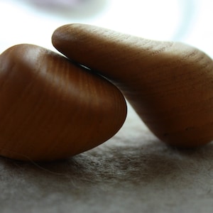 Perfect pair /Wooden pebbles/ wooden rocks/ wooden stones