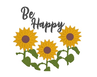 Instant Download Sunflower Circle Embroidery Design