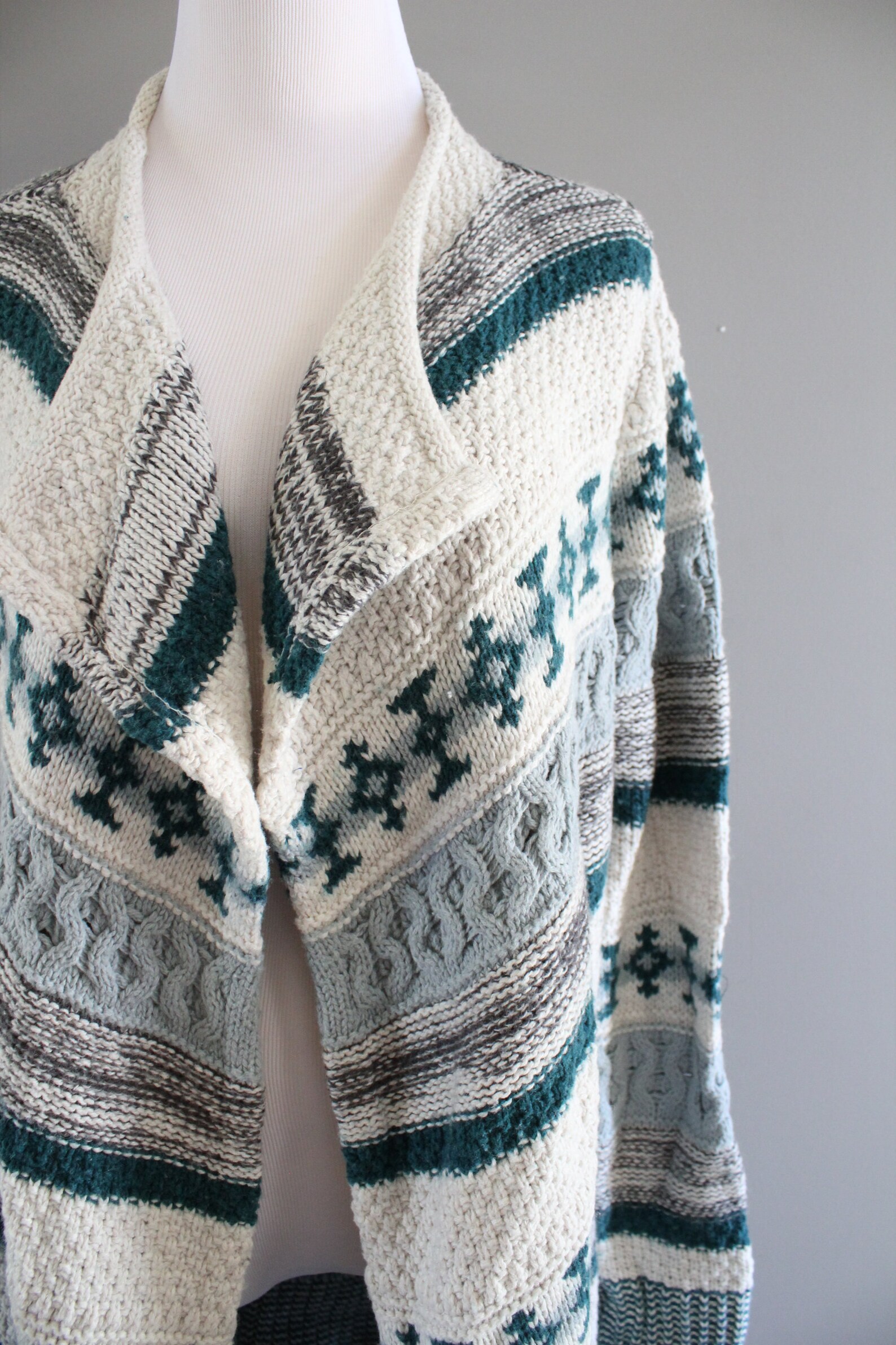 teal duster cardigan