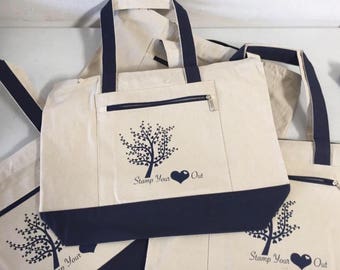 Customized Tote With Zipper, Personalized Totes