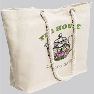 Custom Cotton Tote Bag with Rope Handles