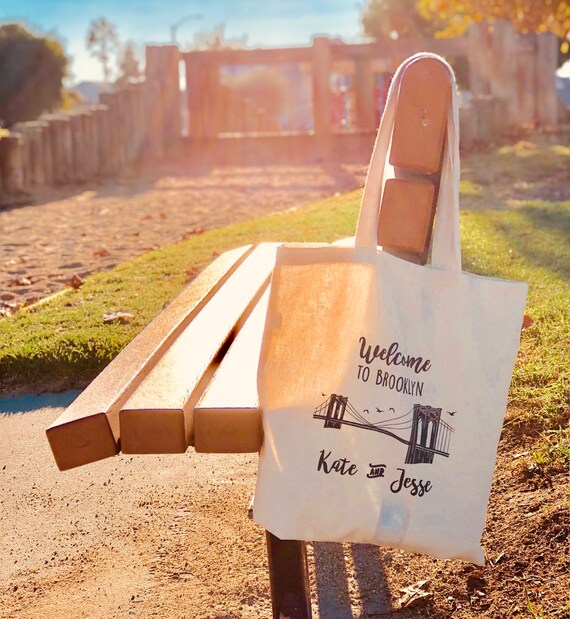 Brooklyn Bridge Wedding Tote Bags Destination Wedding Bags Etsy
