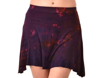 Skort Mini Shorts et Jupe Combo Peint à la main inversé Tie Dye Mudmee Ikat style sur un tissu mélangé Rayon Spandex soyeux et soyeux de qualité