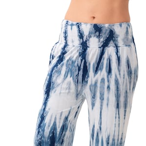 Indigo Harem PantsYoga Pants Hippie Pants Tie Dye Pants Bohemian Pants Reverse Tie Dye Festival Pants
