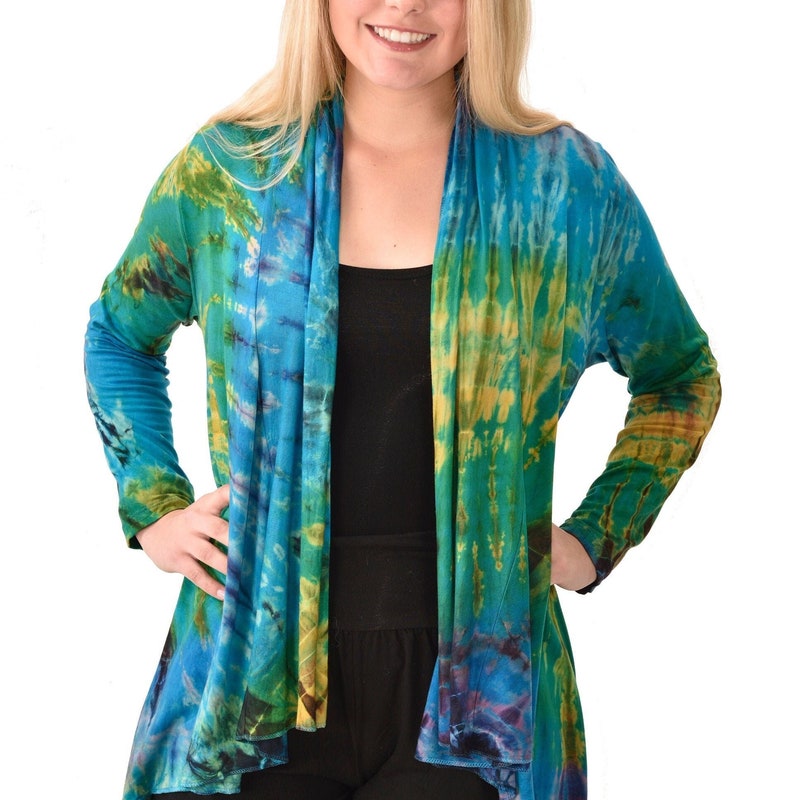 Tie Dye Printed Kimono Cardigan
