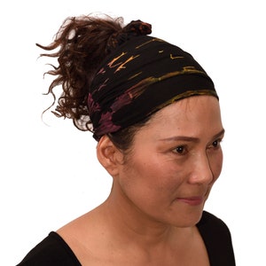 Batikfärgat pannbandsmaskkombination: Mudmee Rayon Spandex hårband