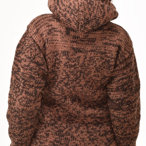 Hand Made 100% Merino Wool Norwegian Icelandic Cardigan Irish Nordic design Nepalese Jacket Polar Fleece lined Hoodie Sweater Winter shops Coat
