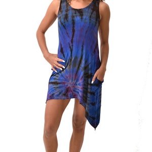 Tie Dye Pocket Sundress Reverse Tie Dye tie dye dress Tie Dye Bohemian Dress Hippie Sundress Festival Sundress Spandex Sundress Boho Dress image 3