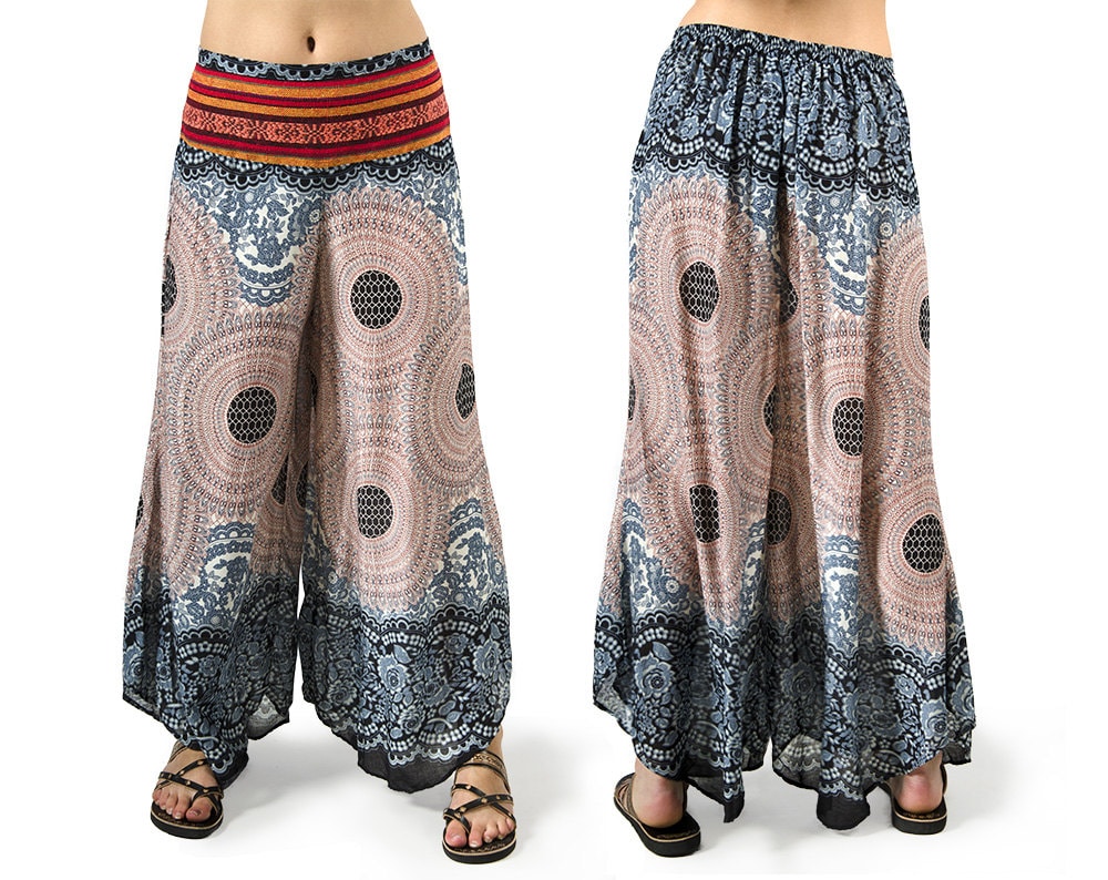 High-Waist Hippie Pants 6 colors Handmade Boho Pants Ele-Woven Harem Pants for Women 