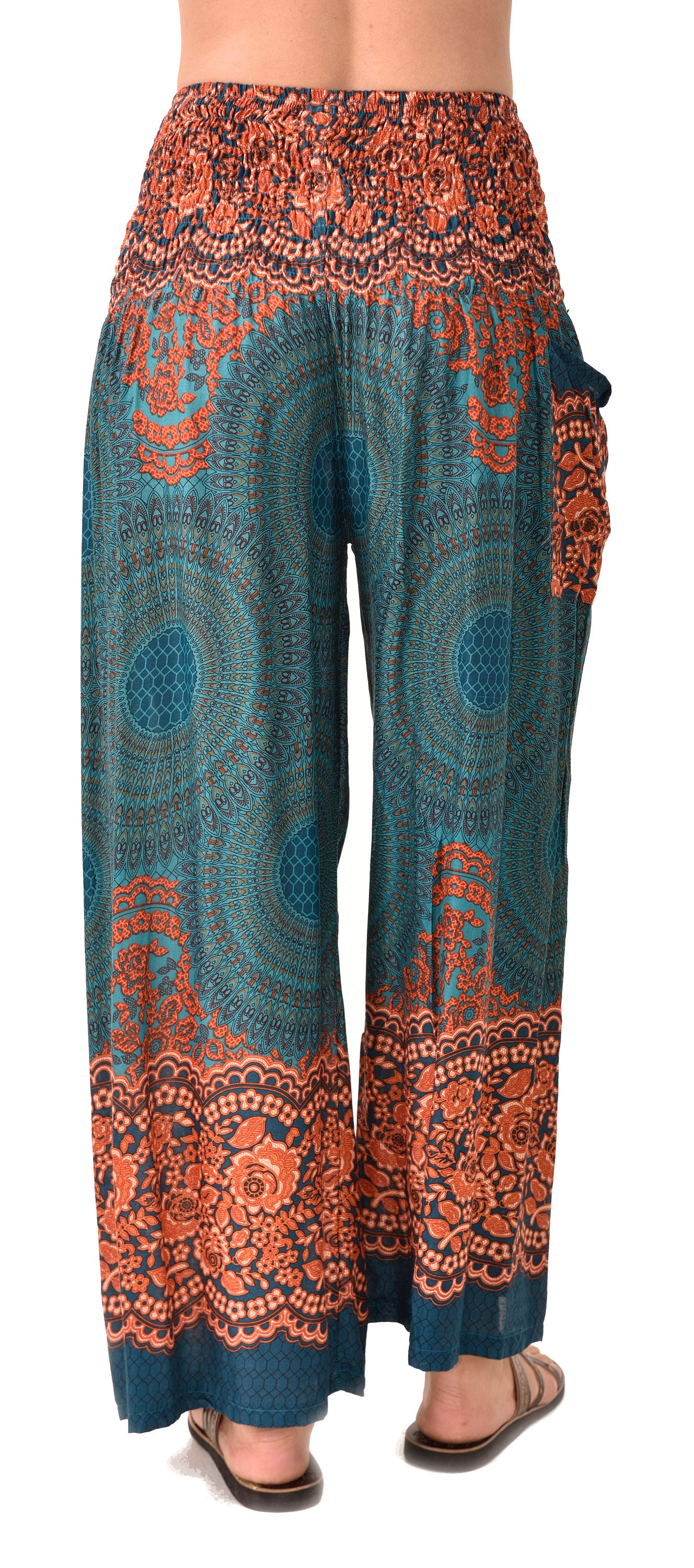 Pants Honeycomb Wide Leg Designer Fit Printed Thai Yoga Harem - Etsy