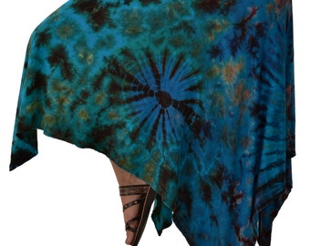 Skirt Fairy reverse Tie Dye Mudmee Ikat style hand Painted on high quality Rayon Spandex blended fabric Bohemian Chic Festival Skirt