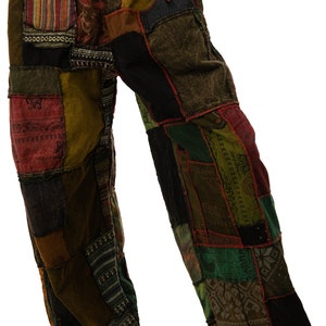 Patchwork Cotton Harem Pants: Boho Hippie Style with Pockets