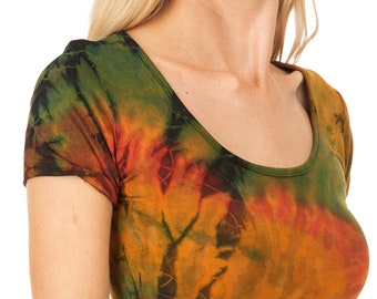 Top Kurzarm Batik Crop Top