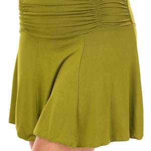 Rock Mini einfarbiger Rock Viskose Spandex Mischgewebe Einfarbiger Minirock