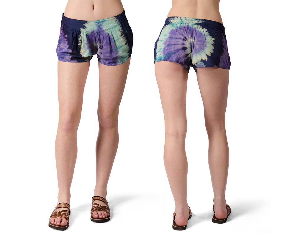 TieDye Shorty Shorts Hippie Short Boho Chic Short Bohemian Etsy
