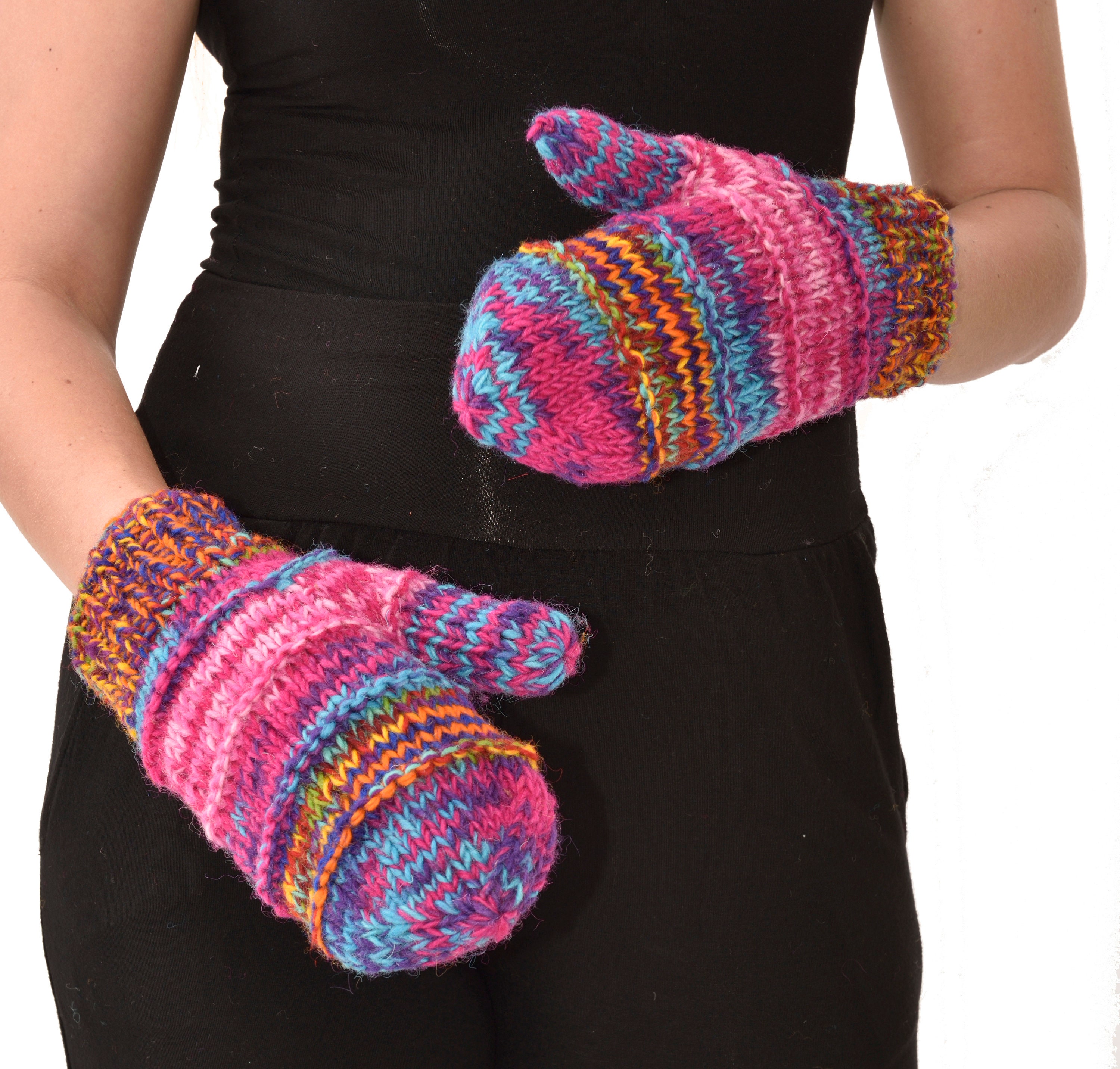 lined mittens womens
