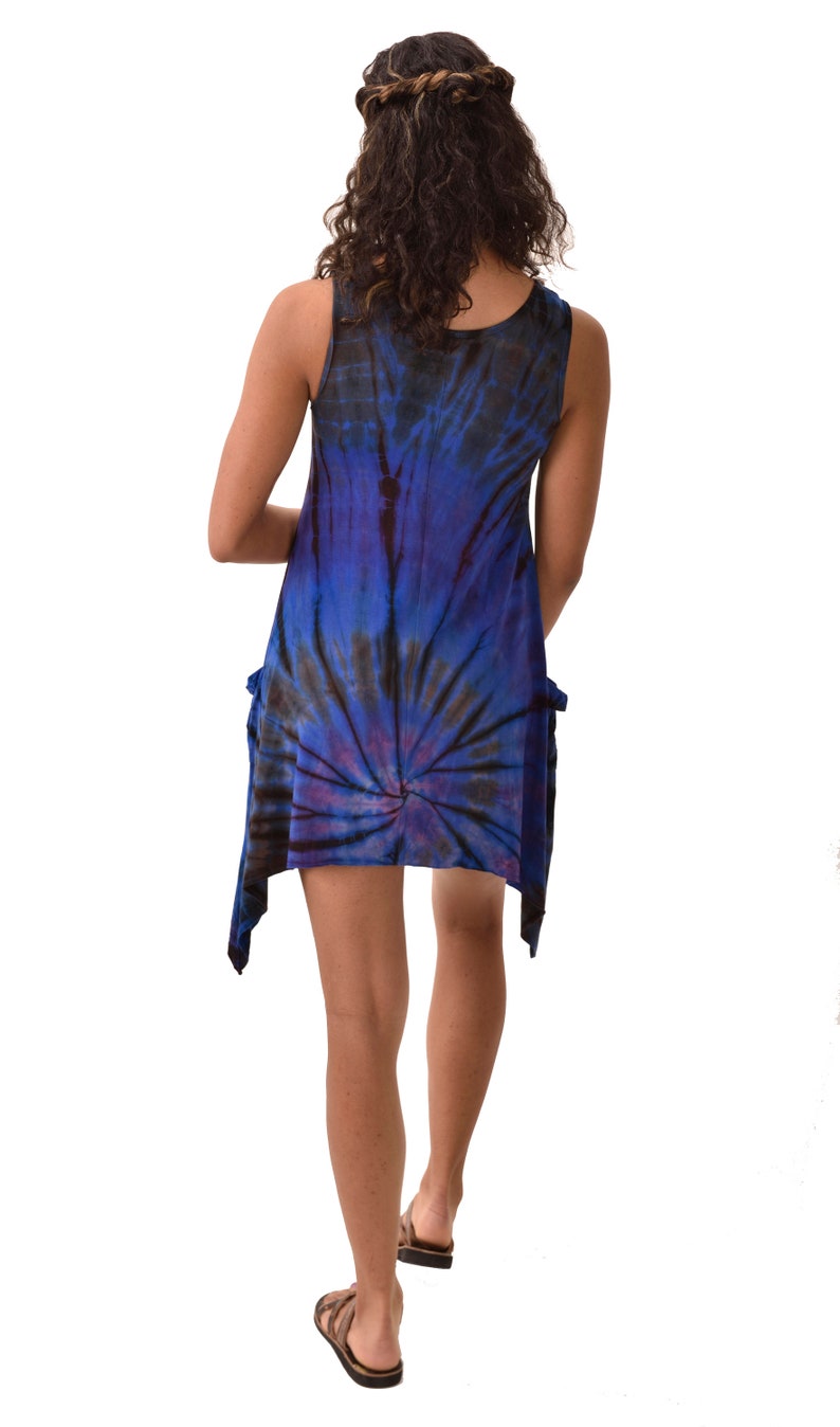 Tie Dye Pocket Sundress Reverse Tie Dye tie dye dress Tie Dye Bohemian Dress Hippie Sundress Festival Sundress Spandex Sundress Boho Dress image 7