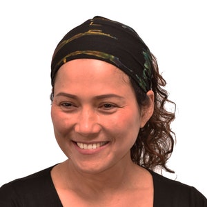 4 Piece Assorted Large Tie-Dye Headband / Mask Combo Reverse Tie-Dye Mudmee Spandex Rayon Hair Wrap Boho Bohemian Hair Wrap Women's Headband image 3