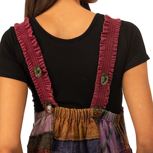 Patchwork Cotton Overalls: Wide Leg Hippie Jumpsuit