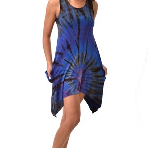 Tie Dye Pocket Sundress Reverse Tie Dye tie dye dress Tie Dye Bohemian Dress Hippie Sundress Festival Sundress Spandex Sundress Boho Dress image 2