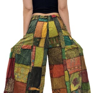 POL Light Wash Denim Patchwork Wide Leg Pants