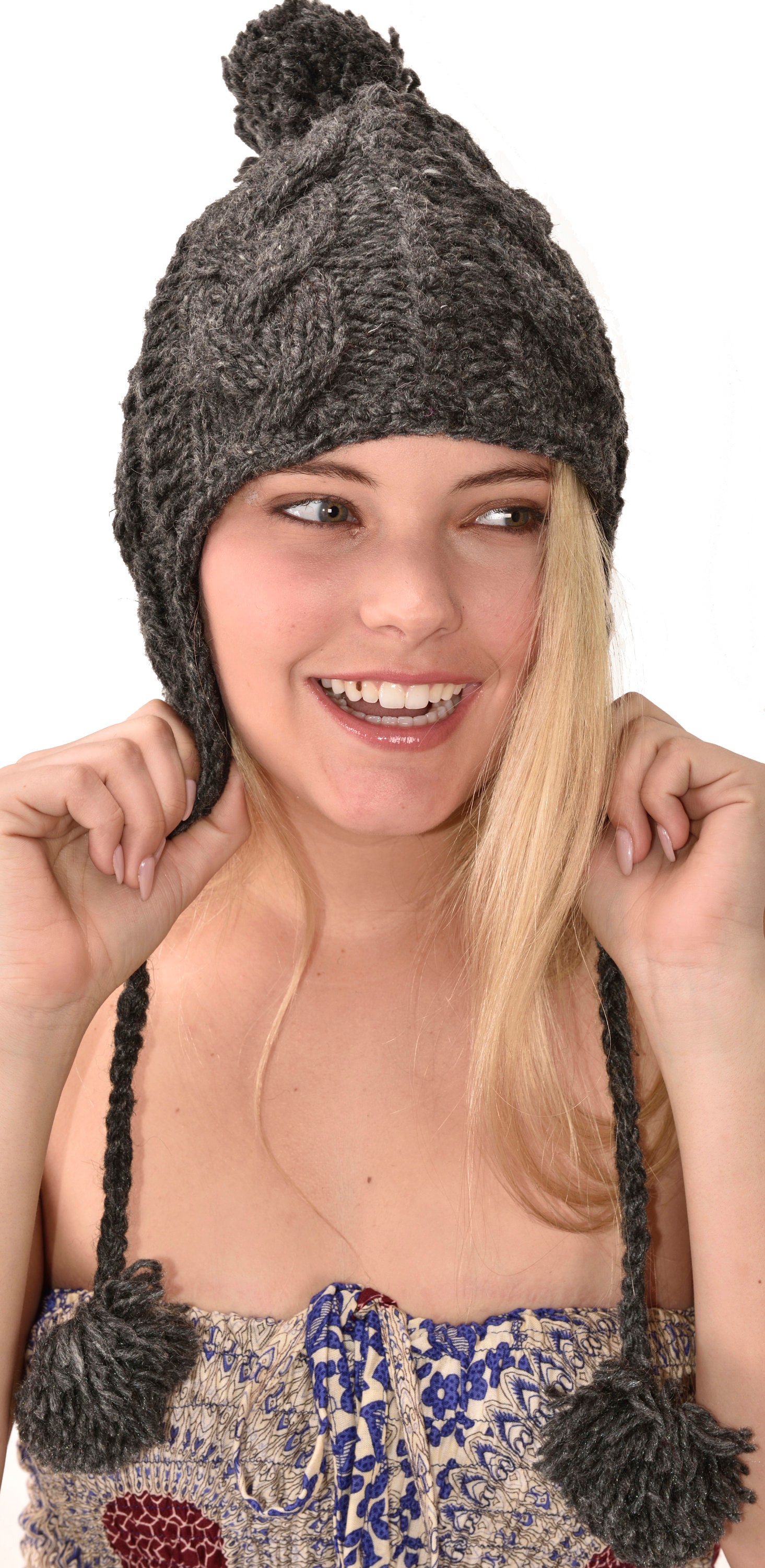 Hand Knitted Merino Wool Chullo Hat: Polar Fleece Lined - Etsy