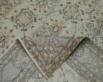 Alfombras de lana turca estilo boho vintage hechas a mano (7 x 10 pies)