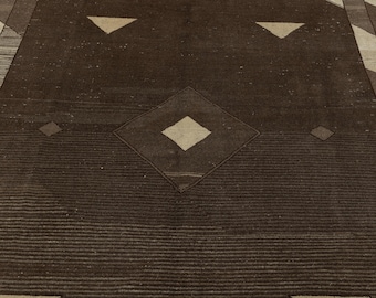 Tapete turco vintage feito à mão em lã, 2,11 m x 3,10 m