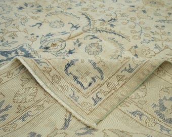 Alfombras Oushak de lana hechas a mano, alfombra turca bohemia vintage de 6x10