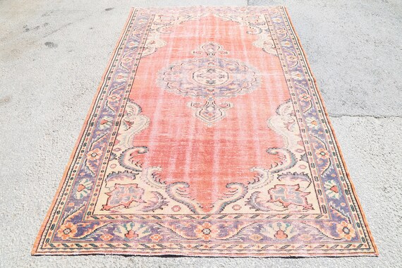 5x9 Solomon Pink Oushak Rug Decorative Vintage Area Rug Etsy