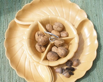 Relish dishes- pumpkin spice colored serving ware- wing shaped dishes